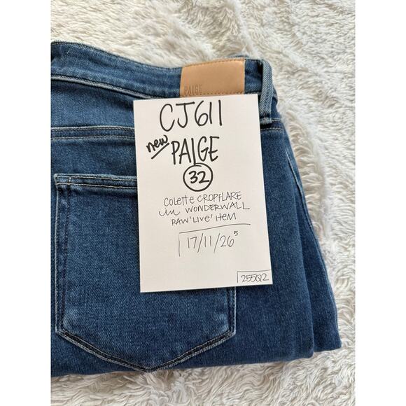 New Paige Jeans Women's 32 Colette Crop Flare in Wonderwall Raw Live Hem - Picture 3 of 8